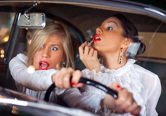 One study concluded that 43% of women do their makeup in the car -- despite the fact that they know how unsafe it can be.