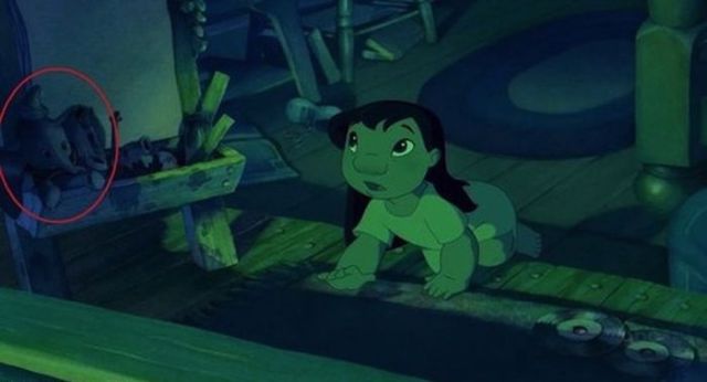 Dumbo appears as one of Lilo’s toys in Lilo & Stitch.
