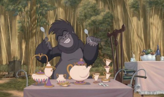 Mrs. Potts and Chip from Beauty and the Beast appear in Tarzan.