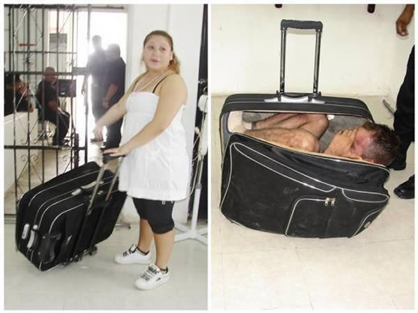 In 2011, Maria del Mar Arjona Rivero, 19, tried to smuggle her partner, Juan Ramirez Tijerina, out of the prison where he was serving a 20-year sentence for illegal weapons possession in Chetumal. According to prison officials, Ramirez Tijerina was discovered hiding in the suitcase as Arjona Rivero left the building following a conjugal visit. She was was arrested for the attempt.