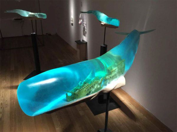 resin whale sculpture