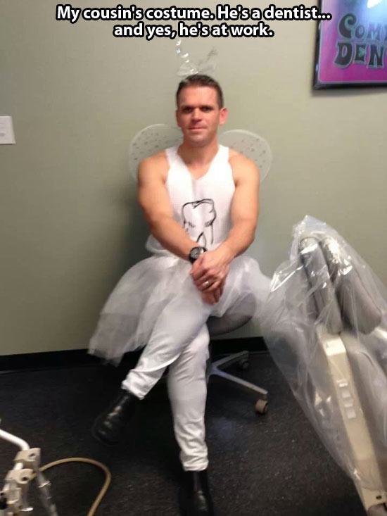 dentist tooth fairy costume - montist.co Com My cousin's costume. He'sa dentist.. and yes, he's at work Den
