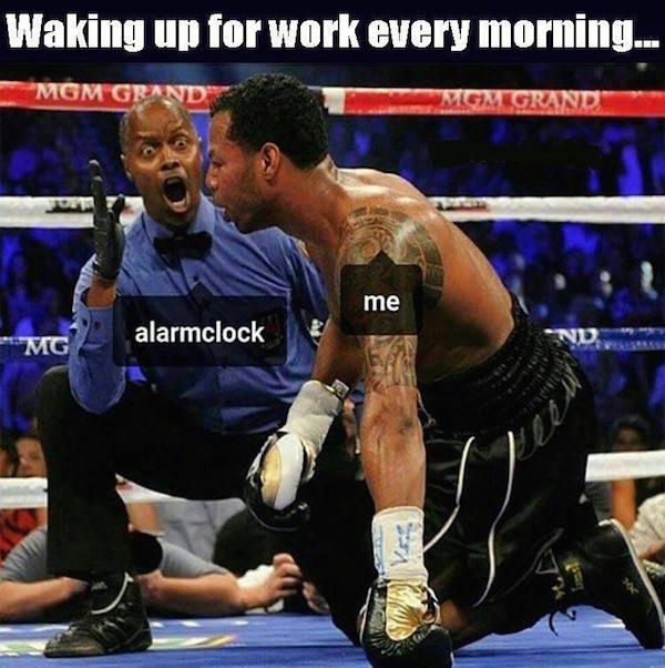 OMG wrestling meme about waking up every morning