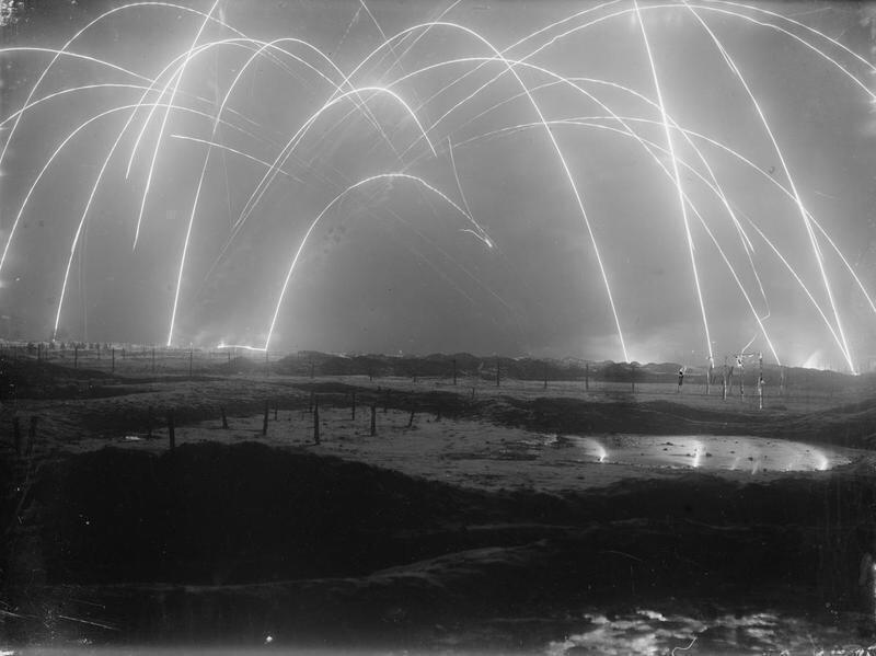 Trench Warfare. Photo taken by an official British photographer during WWI, 1917
