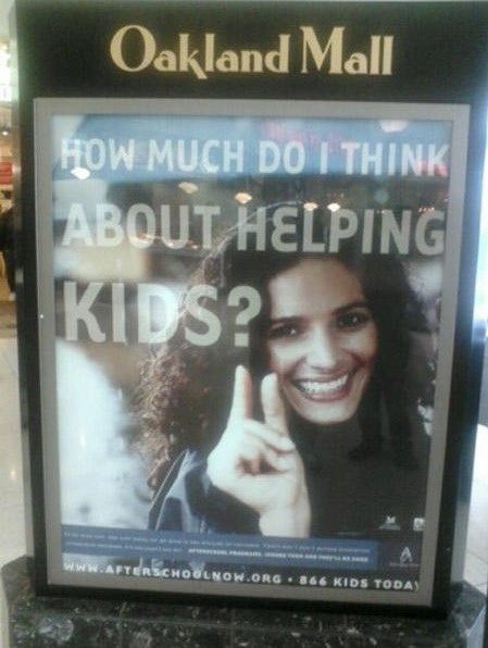 poster - Oakland Mall How Much Do I Think About Helping Kids? 866 Kids Today