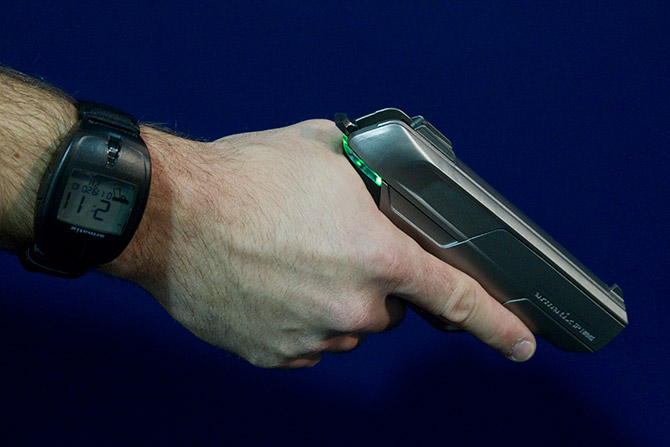 The Armatix Digital Revolver looks like something out of a science fiction movie, and a version of it was featured in a recent James Bond film. This futuristic pistol has a digital safety mechanism that can only be disabled if the operator is also wearing a special wristwatch that sends the unlock signal to the gun. The wristwatch itself only becomes active once the user unlocks it with their fingerprint. This means that the gun can only be fired by the owner—preventing the gun from being used by people who may steal it. It also means that the revolver cannot be used against its owner. Many gun experts claim that this approach is the way of the future and a great means of ensuring gun safety. How widespread this digital revolver gets used remains to be seen.