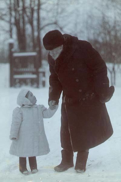 Leo Tolstoy (1828-1910), author of War and Peace, with his granddaughter at Yasnaya Polyana, his museum-estate.