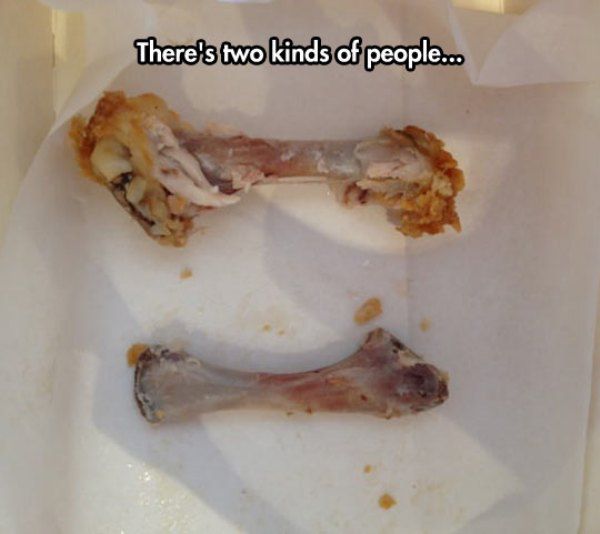 types of chicken wing eaters - There's two kinds of people...
