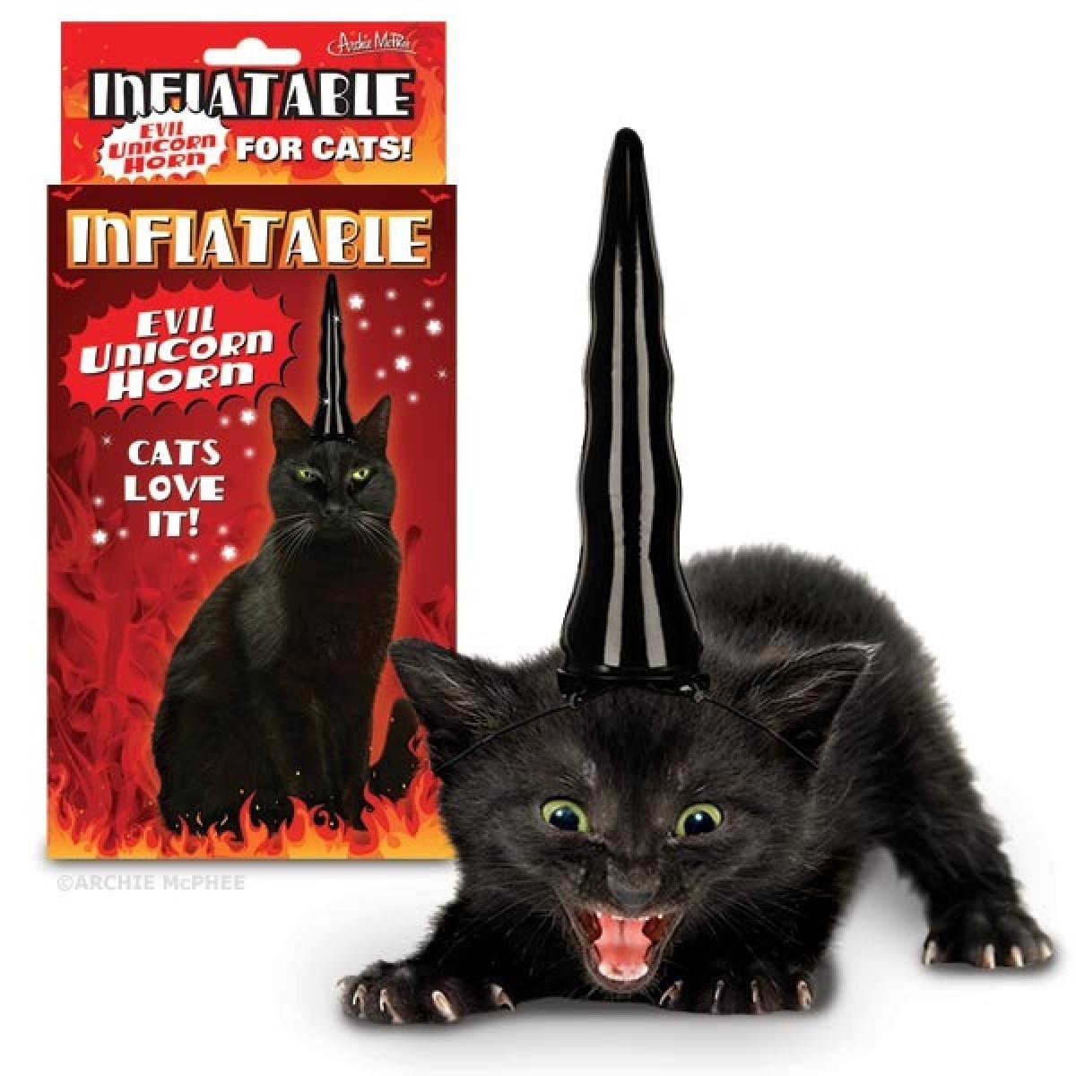 inflatable evil unicorn horn for cats - Anda Metri Thejatarie unicorn For Cats! Evil Fiatarie Evil Unicorn Tore Cats Love Archie Mephee