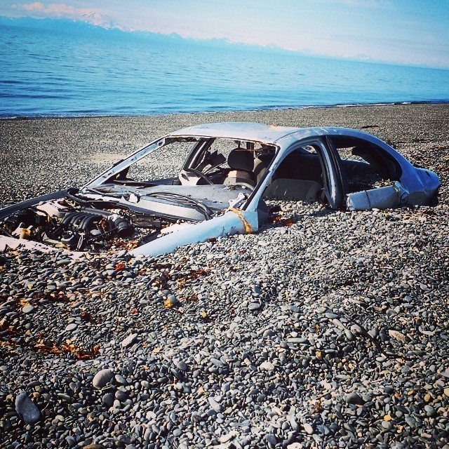 A car stuck in Alaska