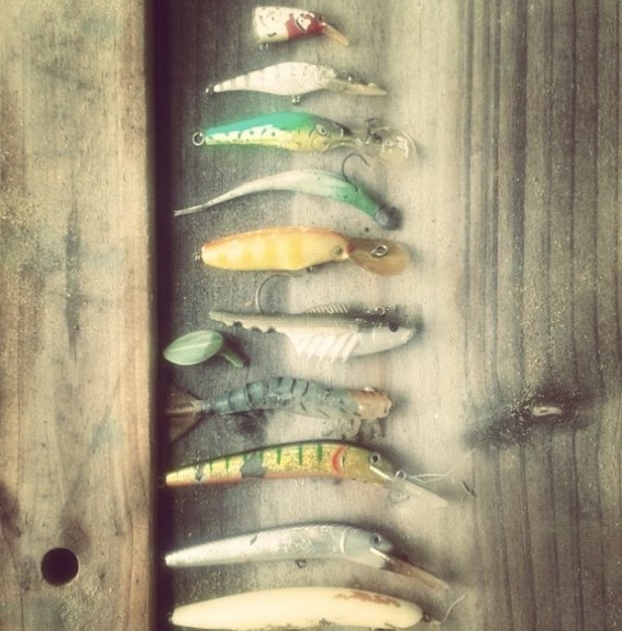 a collection of fishing lures