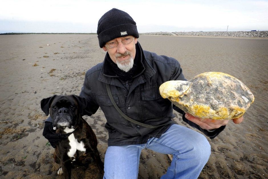 Ken Wilman along with his dog found a large piece of whale vomit in North Wales. Ambergris is a product used in high-end perfumes