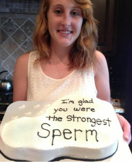 inappropriate birthday cakes - I'm glad you were the strongest Sperm