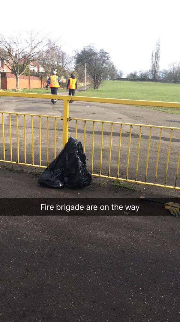 Guy Snapchats rescue after getting leg stuck in a Fence