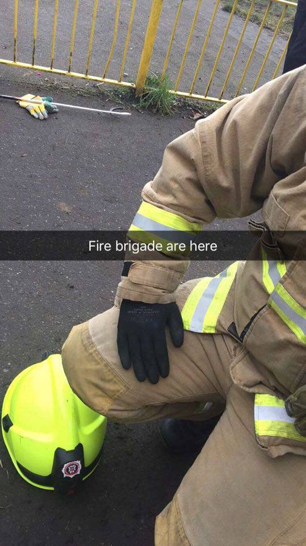 Guy Snapchats rescue after getting leg stuck in a Fence