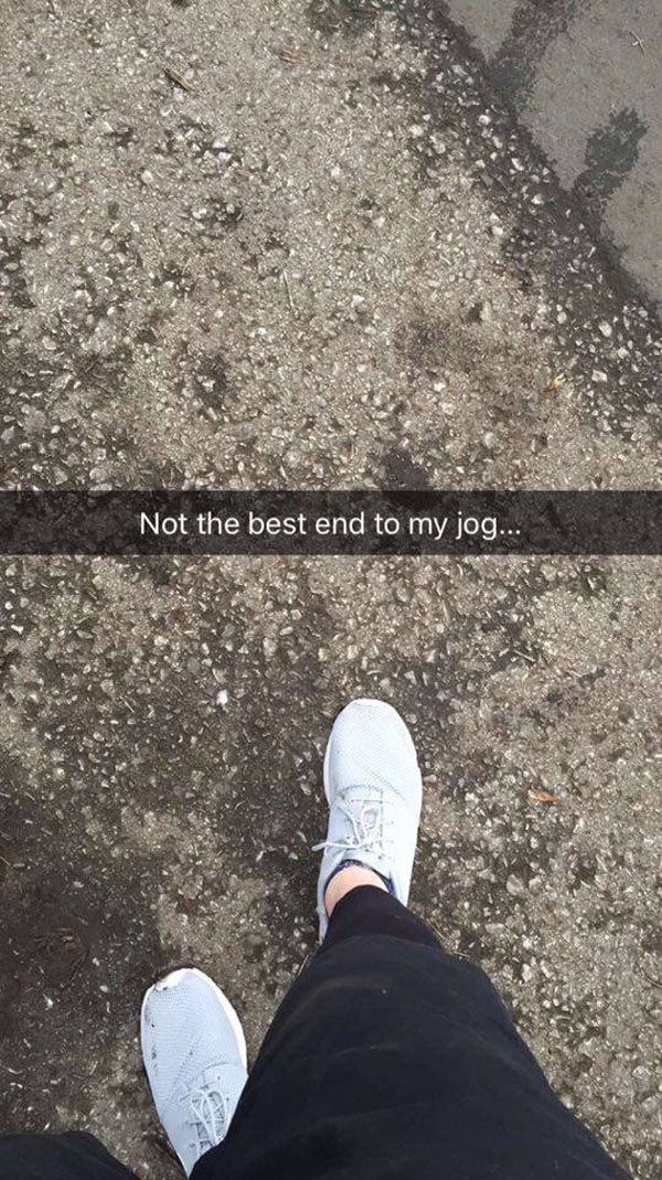 Guy Snapchats rescue after getting leg stuck in a Fence