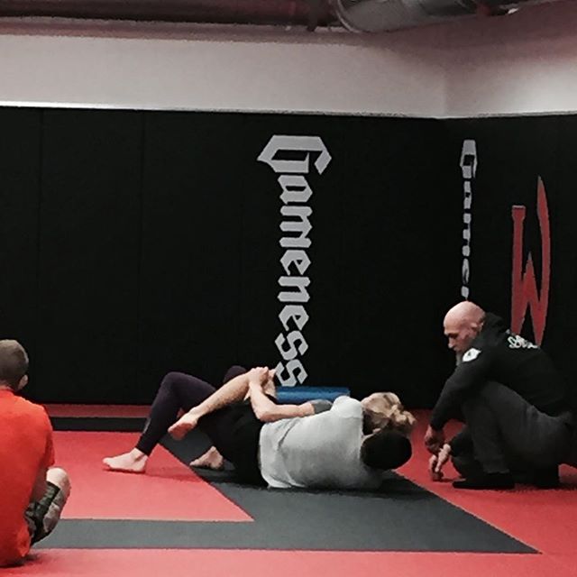 Holly Holm back in the gym training Rear naked choke defense a couple days after the fight