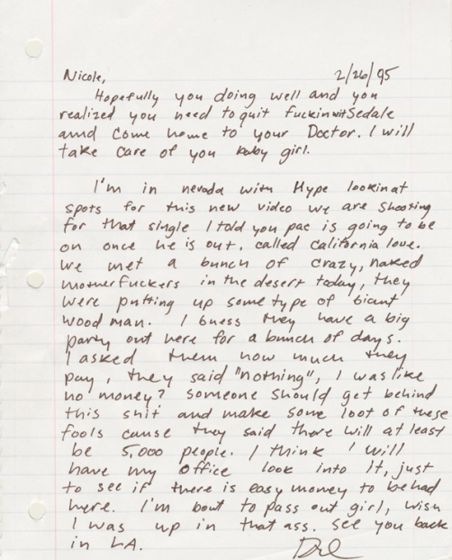 Dr. Dre’s Letter to His Then GF, Now Wife Is the Best Thing You Will Read Today