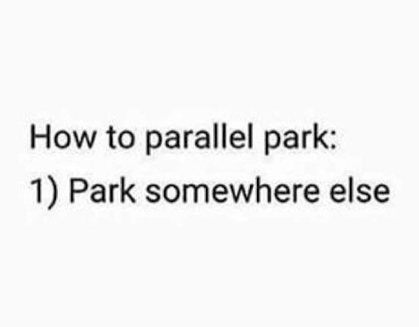 angle - How to parallel park 1 Park somewhere else