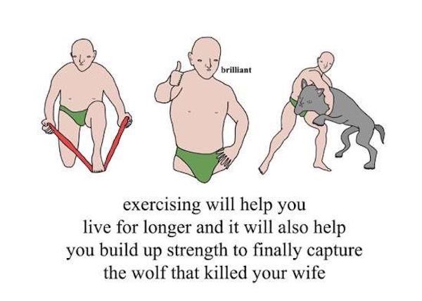 new chris simpson artist - brilliant exercising will help you live for longer and it will also help you build up strength to finally capture the wolf that killed your wife