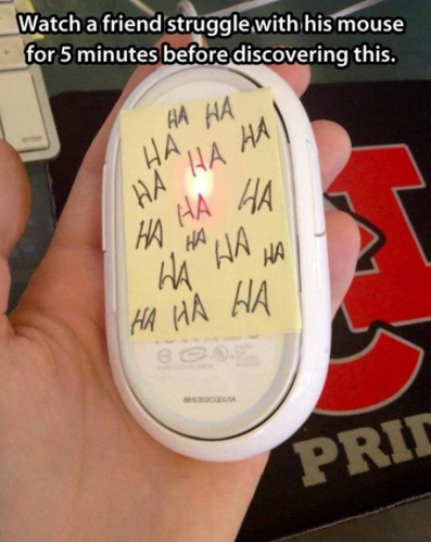 good april fools pranks - Watch a friend struggle with his mouse for 5 minutes before discovering this. " Pric