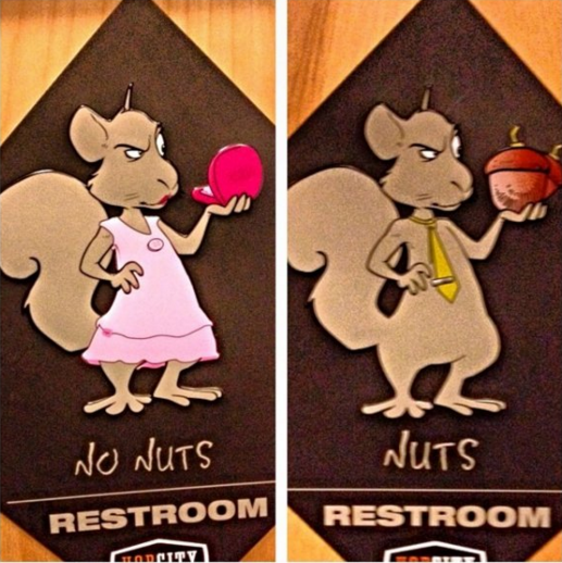 funny male and female toilet signs - No Nuts Restroom Nuts Restroom Conny