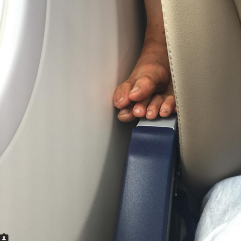 nasty feet on plane