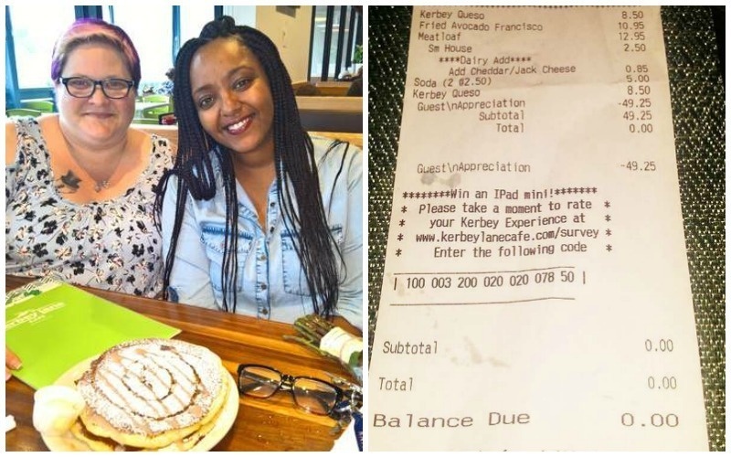 One waitress was incredibly moved by a couple's life story -- they told her all about their ups and downs. At the end of their meal, the waitress took it upon herself to foot the bill.