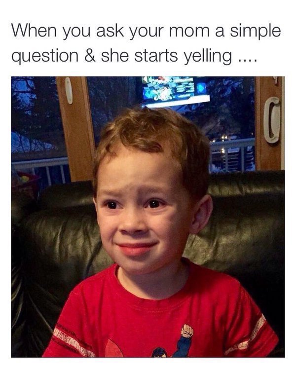 funny gavin meme - When you ask your mom a simple question & she starts yelling ...