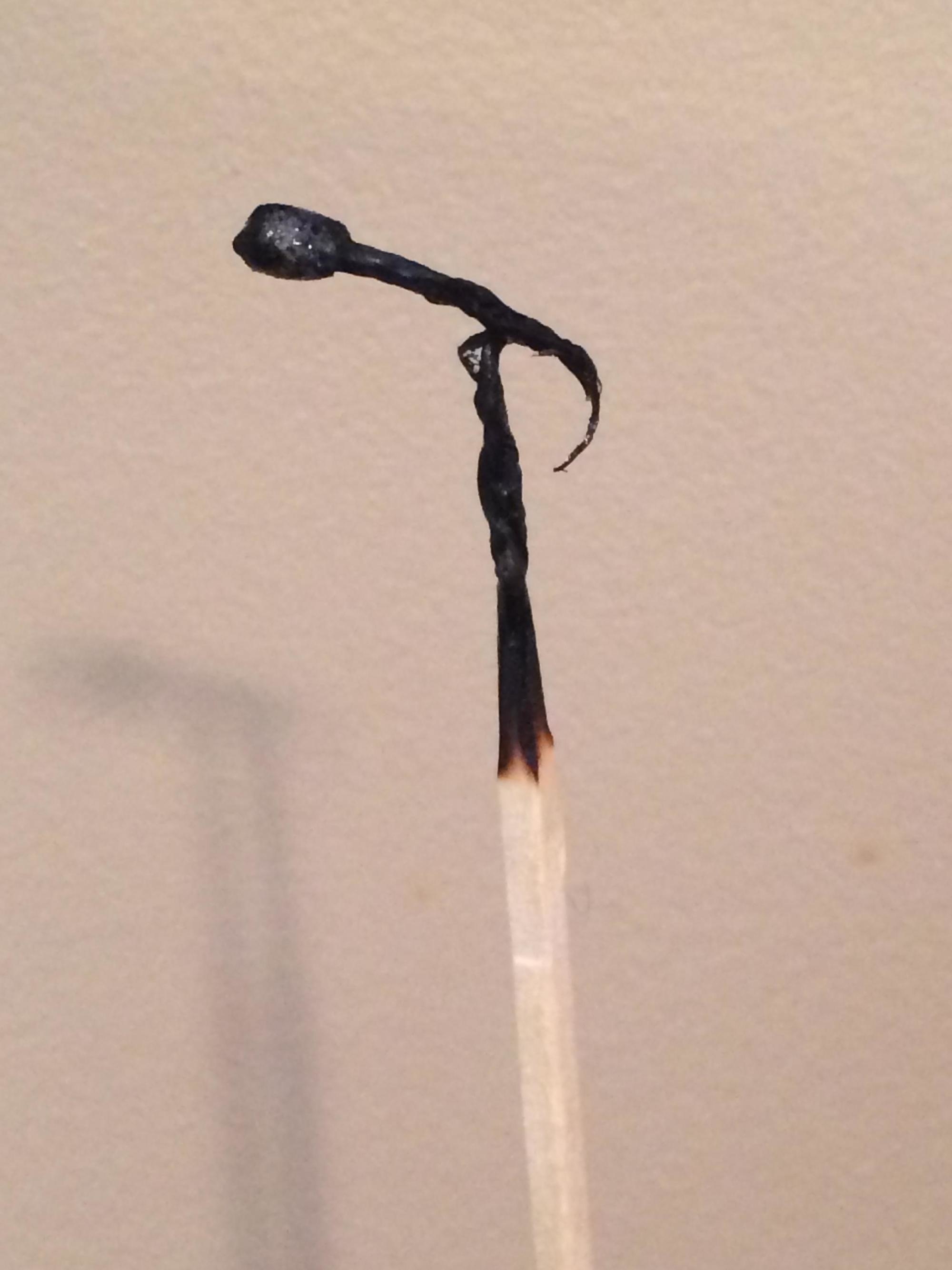 This burnt match is exactly like a mic stand.