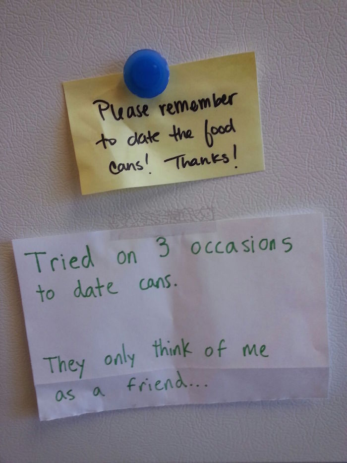 24 Hilarious Fridge Notes From People Desperate To Protect Their Food