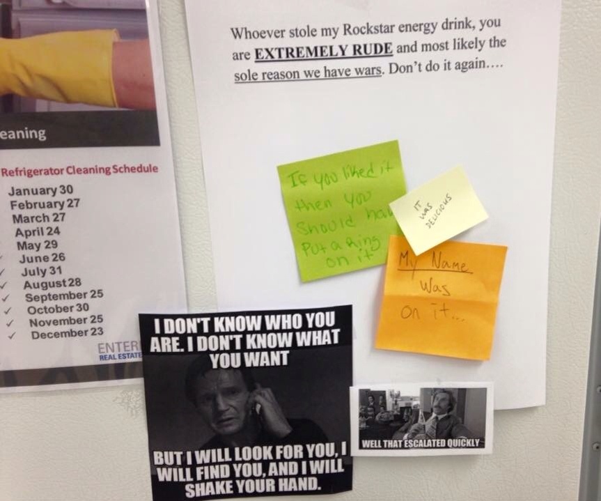 24 Hilarious Fridge Notes From People Desperate To Protect Their Food