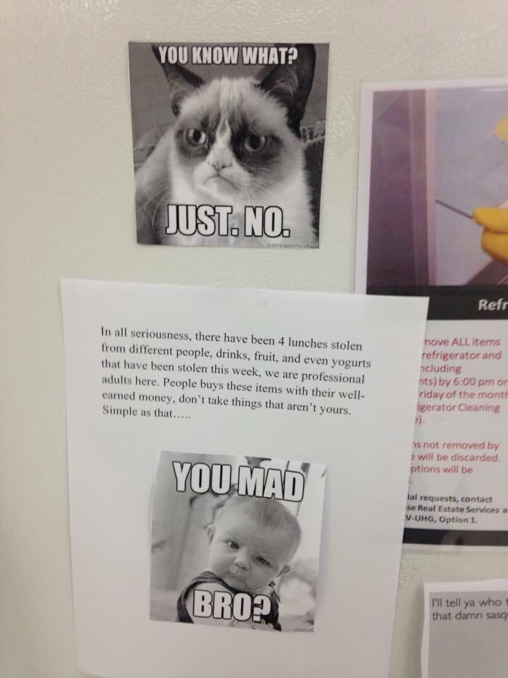 24 Hilarious Fridge Notes From People Desperate To Protect Their Food