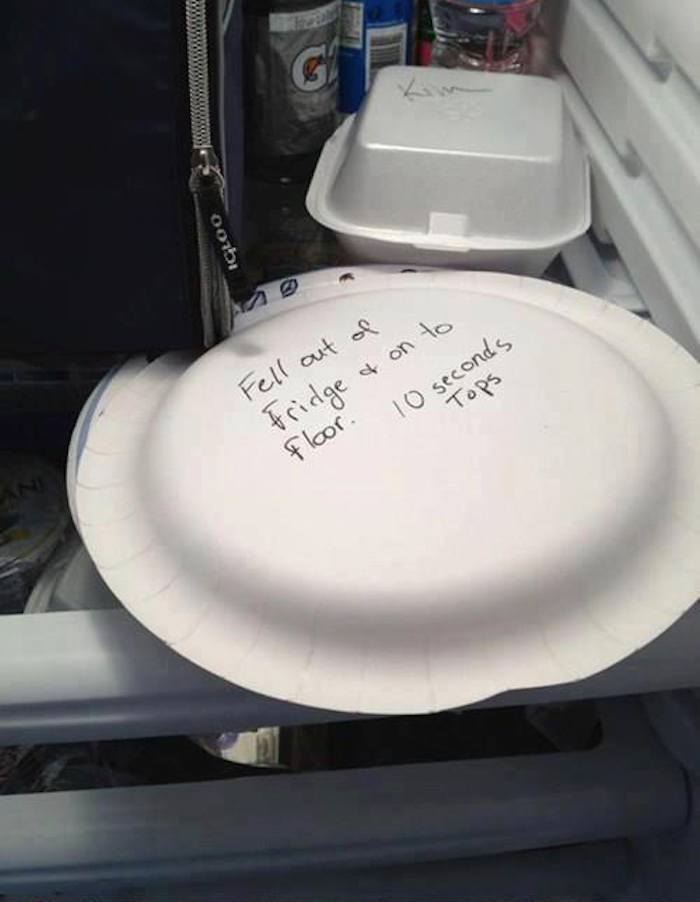 24 Hilarious Fridge Notes From People Desperate To Protect Their Food