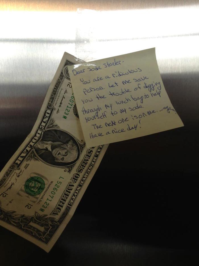 24 Hilarious Fridge Notes From People Desperate To Protect Their Food