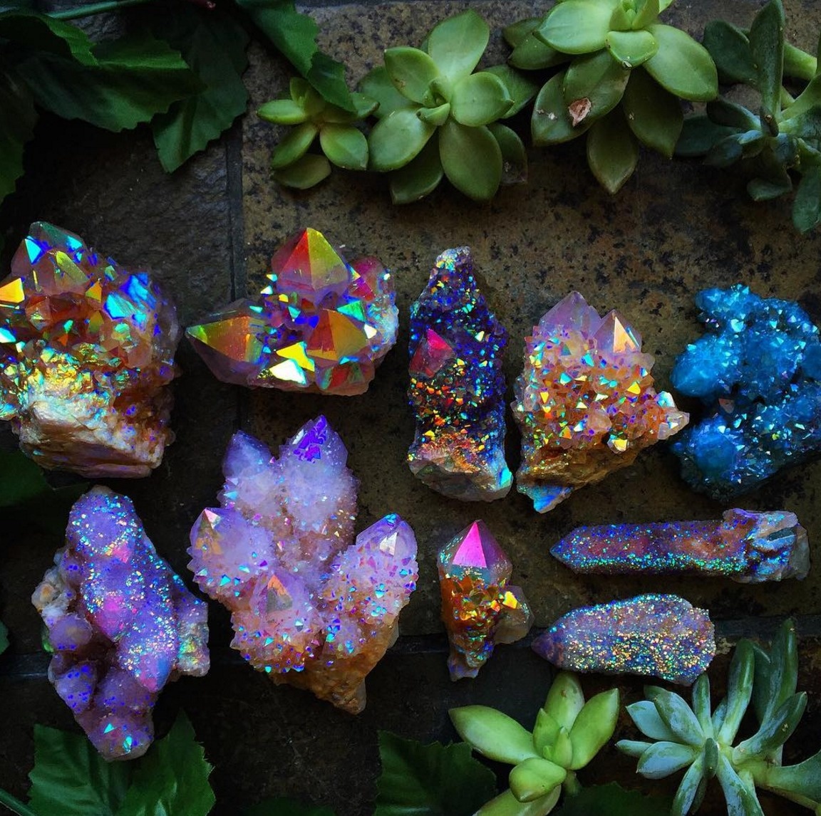 The beautiful spirit quartz stones.