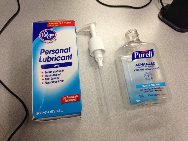 Instead of hand sanitizer? Swap it out with personal lubricant.