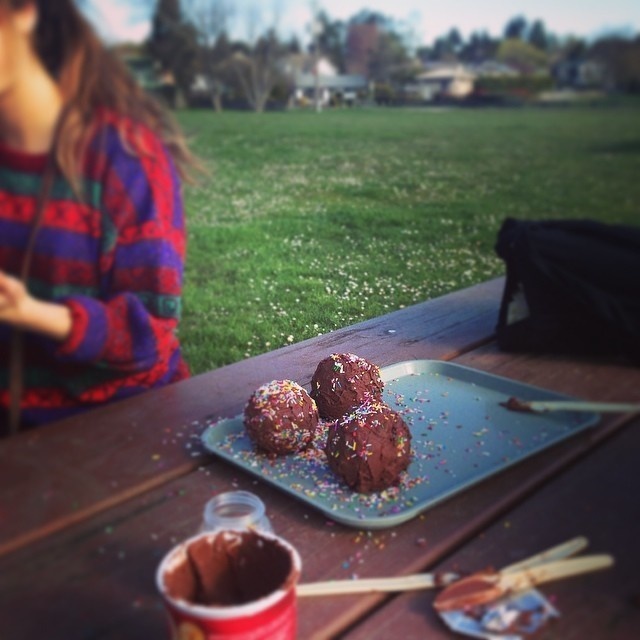 Disguise onions in chocolate and sprinkles.