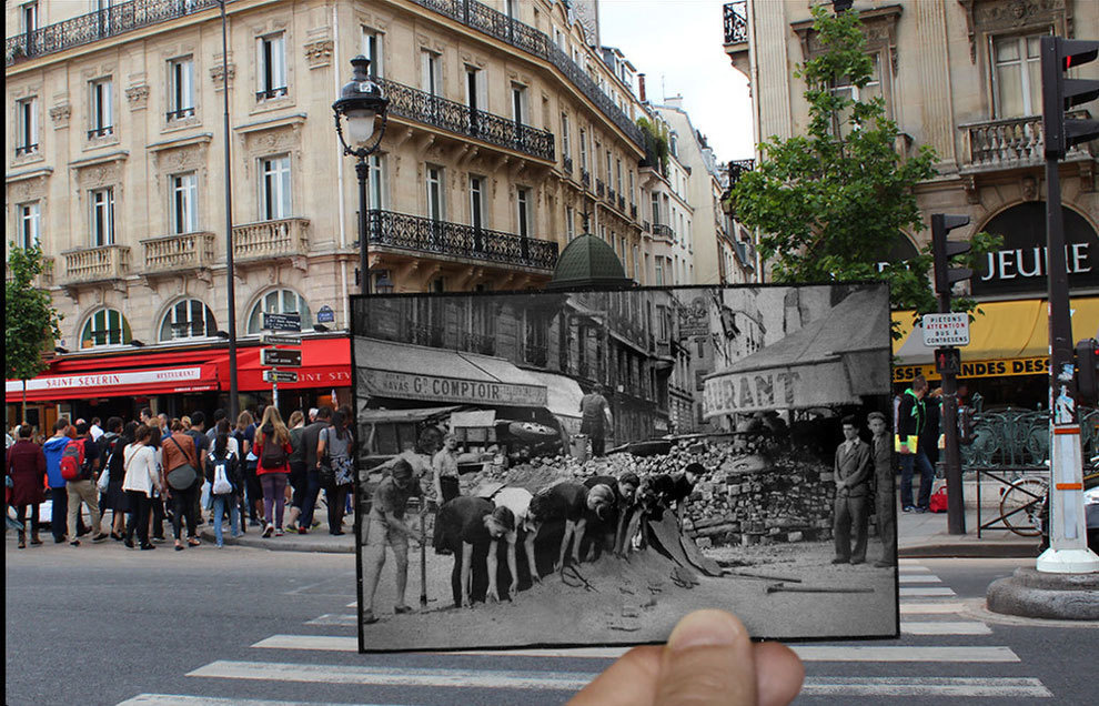 Pulling up the road in St Michel, Paris.