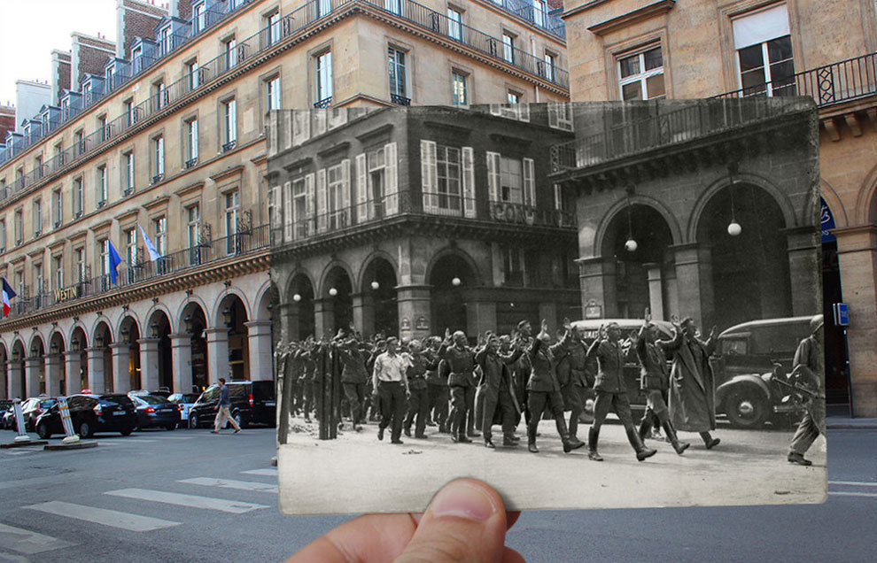 Surrendering soldiers in the Rue de Castiglione.