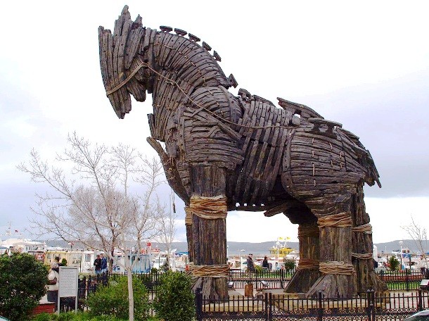 The name of the Trojan horse, one of the three basic types of computer viruses, was derived from the Ancient Greek story of the wooden horse that was used to help Greek troops invade the city of Troy by stealth.