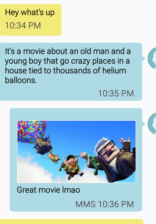 human behavior - Hey what's up It's a movie about an old man and a young boy that go crazy places in a house tied to thousands of helium balloons. Great movie Imao Mms