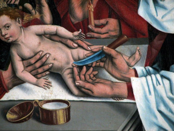 The Holy Prepuce, also known as the Holy Foreskin, was one of many relics attributed to Jesus, a product of his circumcision. Especially during the Middle Ages, many European churches claimed to possess his foreskin, sometimes simultaneously. Of course, it eventually proved to be a hoax.