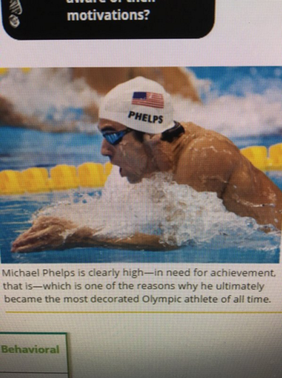 cap - motivations? Phelps Michael Phelps is clearly highin need for achievement. that iswhich is one of the reasons why he ultimately became the most decorated Olympic athlete of all time. Behavioral