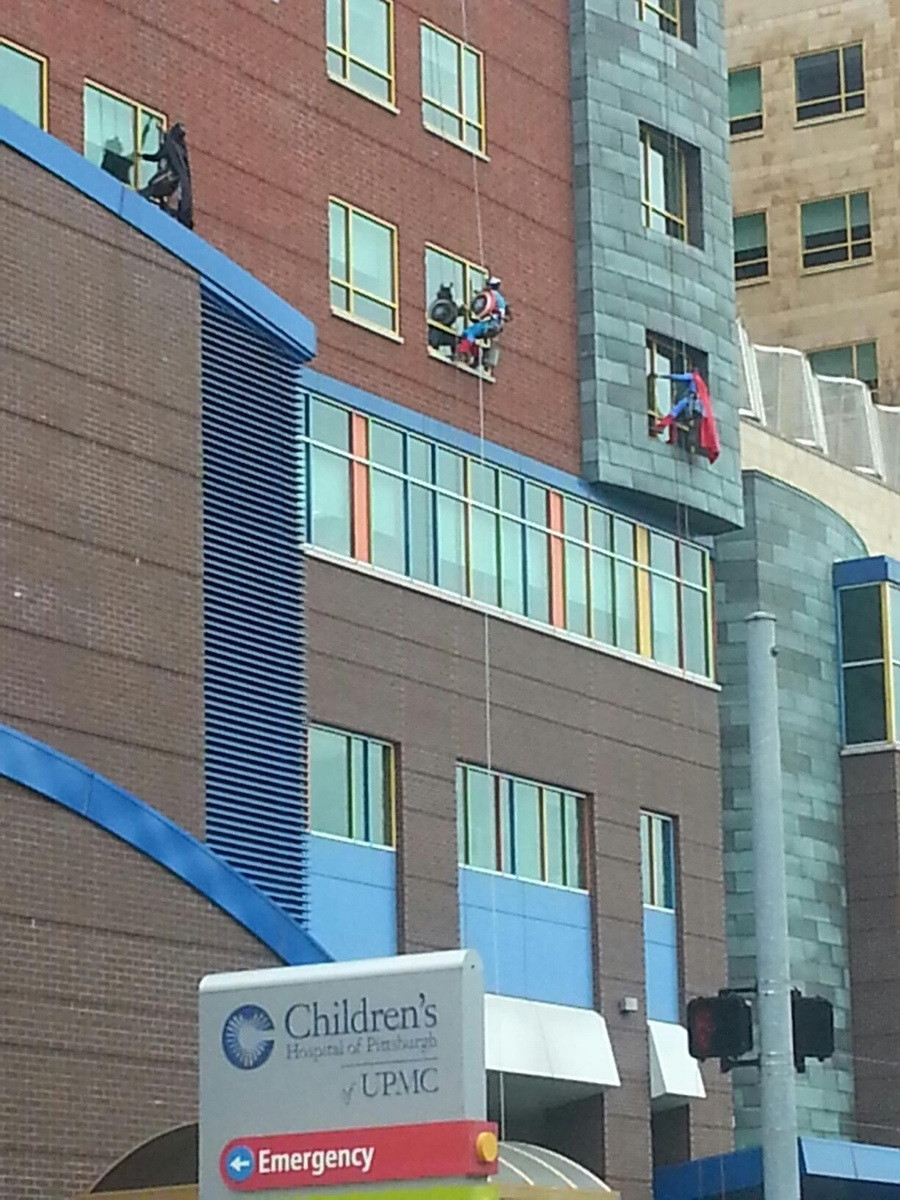 How they clean the windows in the Children’s Hospital in Pittsburgh
