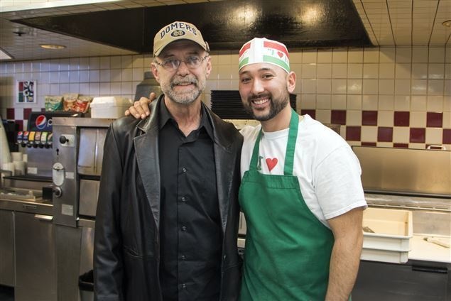 A woman gave Enzo pizza owner Jerry Livengood and his dad Jim $100. She wanted the money to be used to randomly pay people's meals at the pizzeria at Concord Mall in Elkhart, Indiana.