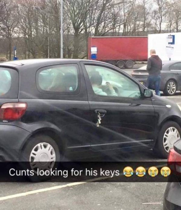 lost car keys meme - Cunts looking for his keys