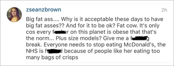 Model responds to people who call her fat