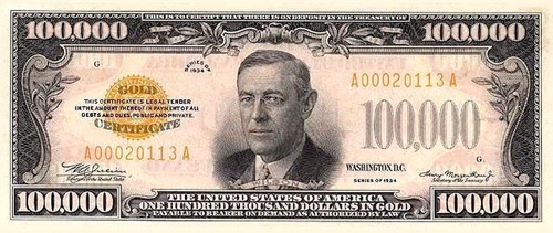The largest US bill ever printed by The Bureau of Engraving and Printing is the $100,000 Gold Certificate, printed in 1934.