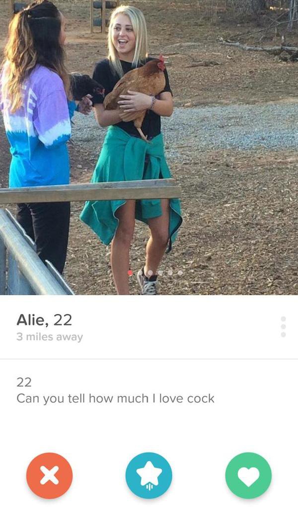tinder - desperate people on tinder - Alie, 22 3 miles away 22 Can you tell how much I love cock
